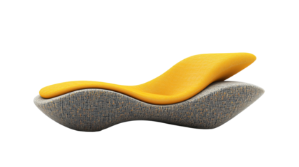 Modern Yellow Chaise Lounge: A stylish and contemporary chaise lounge in vibrant yellow with a unique, wave-like design. The gray base provides a striking contrast.
