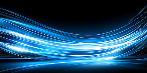 Abstract Blue Light Trails Background Image