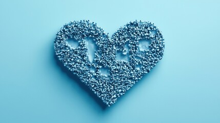 World Water Day concept. Detailed Digital of Water Droplets Forming a Heart Shaped Composition