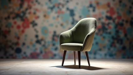 Runway finale, Avant-garde chair in focus abstract art backdrops the runway