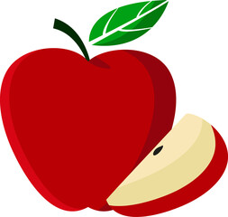 Apple icon, perfect for digital interfaces. Crisp, clean design ideal for health apps, food delivery services, and education