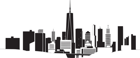 Fototapeta premium City landscape. Different buildings on street, outline cityscape hand sketch, flat houses. Hand drawn vector illustration