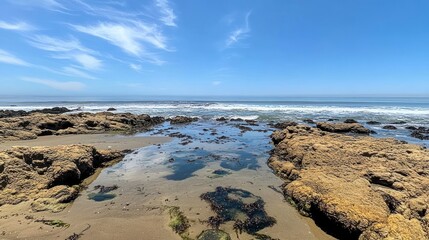 Coastal Tide Pools Rocky Shoreline Ocean View
