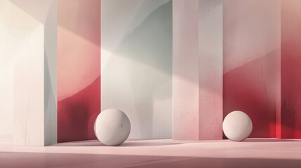 Contemporary Design Abstract Shapes, Modern Interior, Graphic Art, Sleek Environment, Minimalist Viewpoint