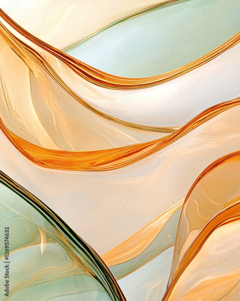 Poster dynamic flow of abstract waves artistic representation digital artwork colorful environment close-up
