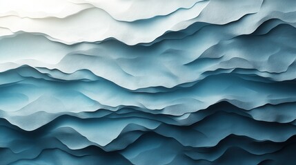 Obraz premium Layered abstract geometric background in gradient gray and aqua tones resembling underwater rock formations