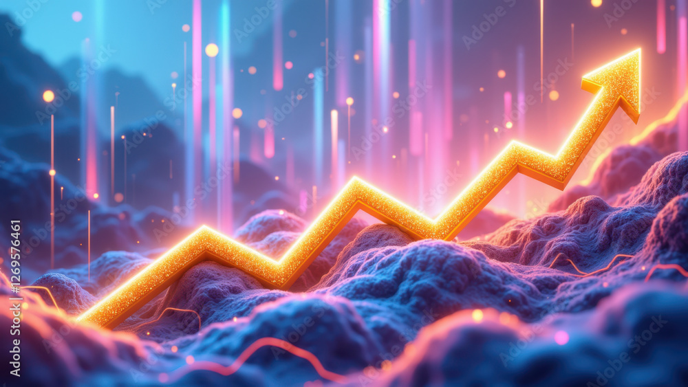 Poster this dynamic stock image showcases a powerful representation of financial growth with upward arrows 