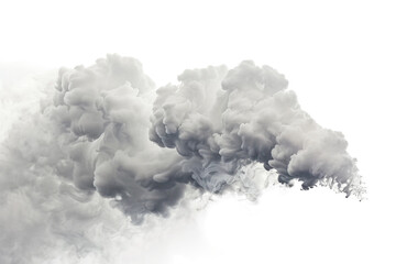 Intense Rising Smoke Cloud for Powerful Visual Impact Isolated on Transparent Background