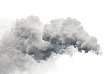 Intense Rising Smoke Cloud for Powerful Visual Impact Isolated on Transparent Background