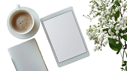 notebook and coffee cup