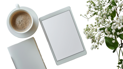 notebook and coffee cup