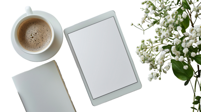 notebook and coffee cup