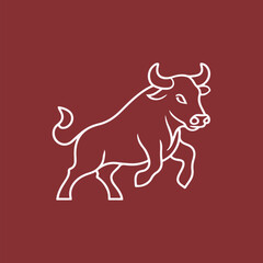 bull one line outline logo design
