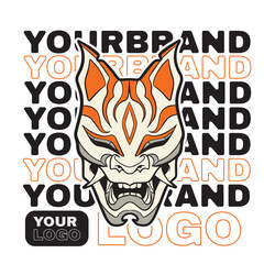 japanese fox mask vector, japanese mask	