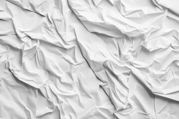 Crumpled white paper texture for creative design projects on isolated background