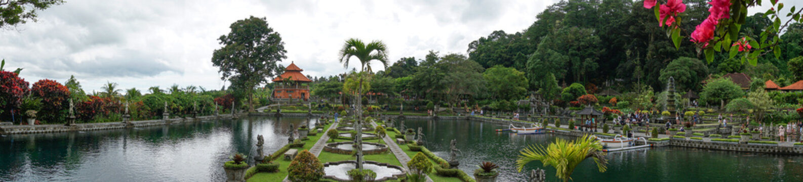 Bali, Indonesia - July 14, 2024: Water Palace Tirta Ganga in Bali Island, Indonesia