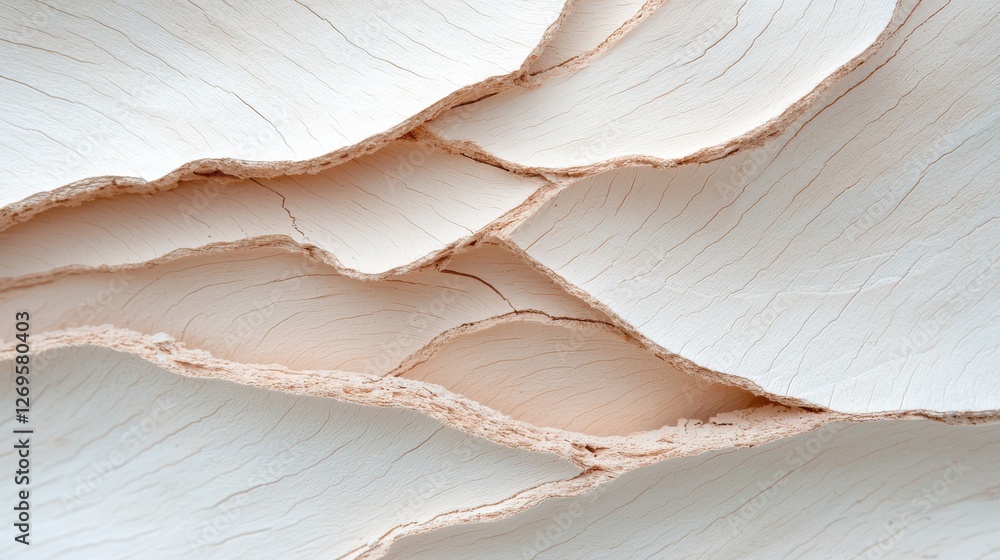 Poster artistic exploration of layered paper textures studio minimalist close-up abstract design