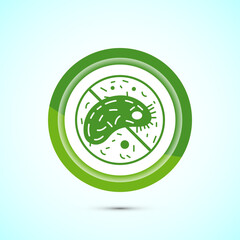 Antibacterial icon design illustration, Hygiene label symbol for product packaging, Green color button design