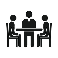Business Meeting Table Vector Icon.