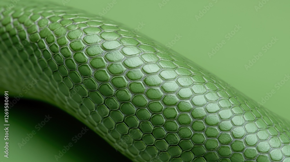 Poster exploring the intricate patterns of a green snake skin close-up nature macro environment