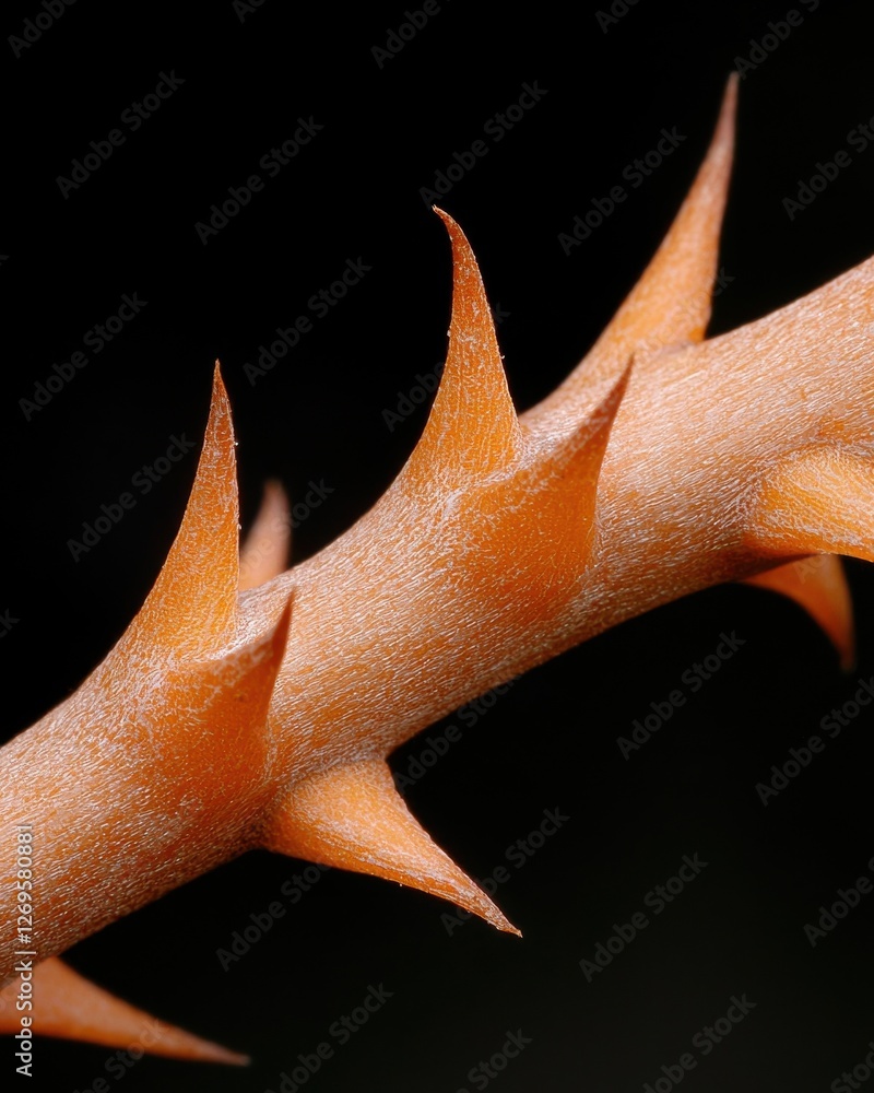 Poster examining intricate thorn structures close-up natural environment macro perspective botanical detail