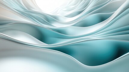 Explore the fluid motion of abstract turquoise and silver zigzag lines creating a cascading water-like effect