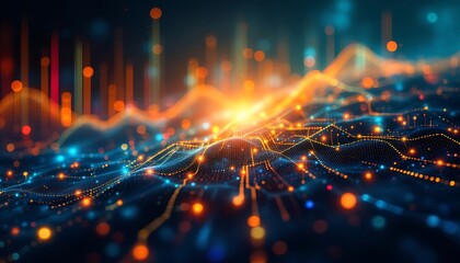 Fototapeta premium Technology growth colourful background