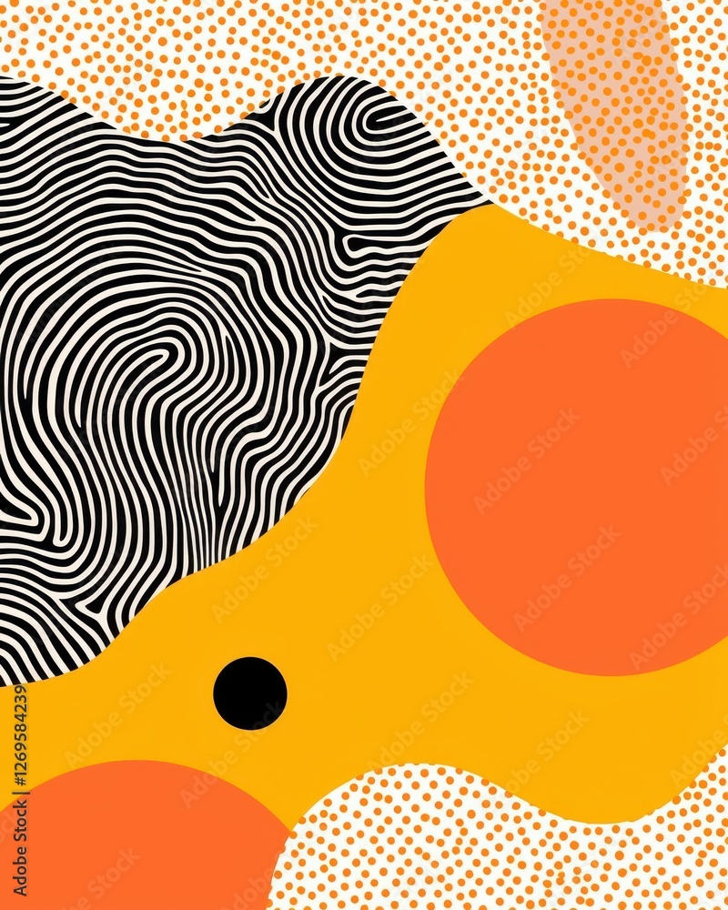 Poster abstract shapes and patterns creative design graphic art digital environment top-down view visual co