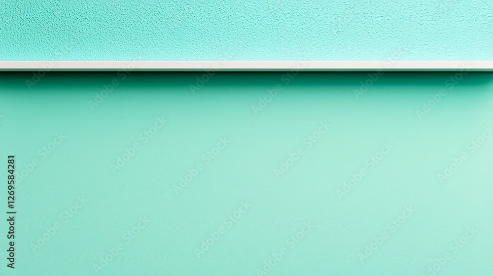 Poster a minimalist image featuring a textured turquoise surface with a subtle white border, conveying tran