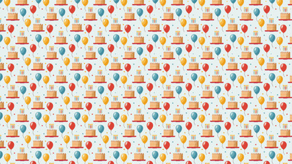 お誕生日パーティーのイメージの可愛いイラストパターン