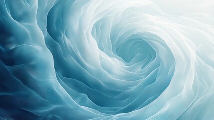 Obraz premium Swirling vortex shapes create an abstract geometric background in soothing aqua and white tones