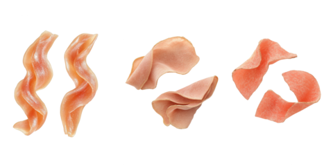 Assorted Shapes of Delicate Pink Pasta for Culinary Presentation and Recipe Inspiration