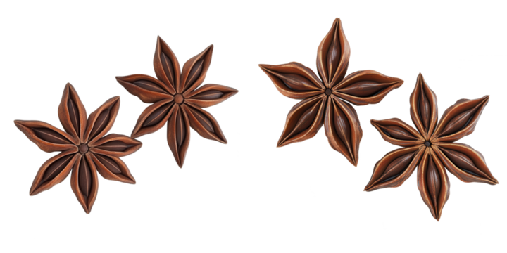 Decorative Star Anise Design Featuring Elegant Woodcraft with Intricate Patterns and Natural Texture