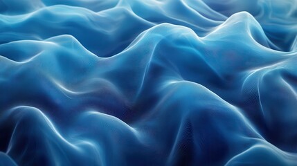 Obraz premium Abstract geometric design featuring intertwined lines in gradient blue and turquoise tones resembling flowing water texture