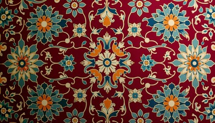 Luxury Parthian textile pattern – elegant woven fabric featuring Persian floral motifs
