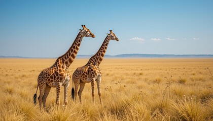 Fototapeta premium giraffe in the savannah