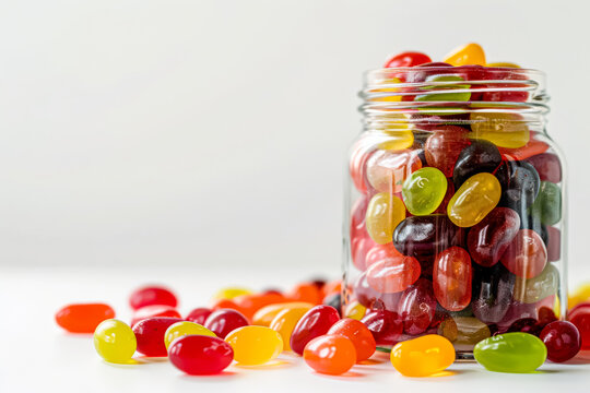 Jar full of colorful jelly beans