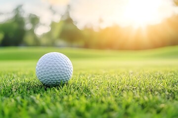 golf course with beautiful sunset in Dubai, United Arab Emirates.