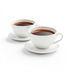Obraz premium Coffee or tea cups cut out isolated on white background full depth of feild.