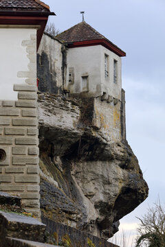 View of the Lenzburg Castle and Historical Museum of the Aargau. Canton of Aargau, Switzerland.