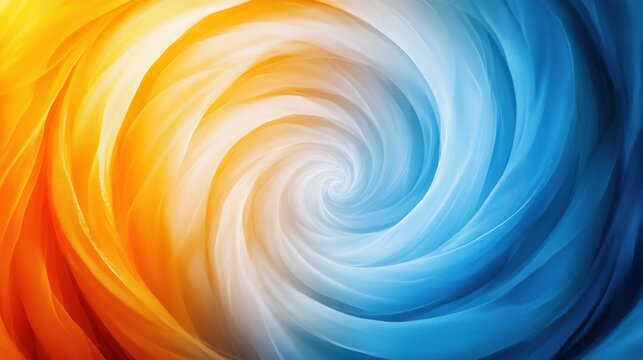 Circular gradients blend seamlessly in vibrant yellow and blue tones creating a captivating visual centerpiece for branding