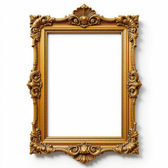 antique gold frame with clipping path