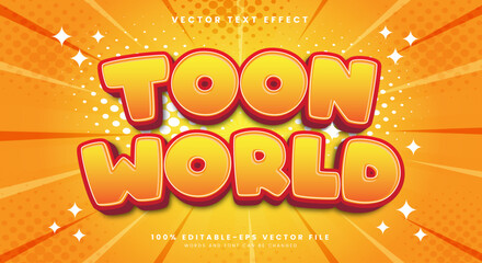 Toon World 3d editable text effect Template Suitable for kids zone