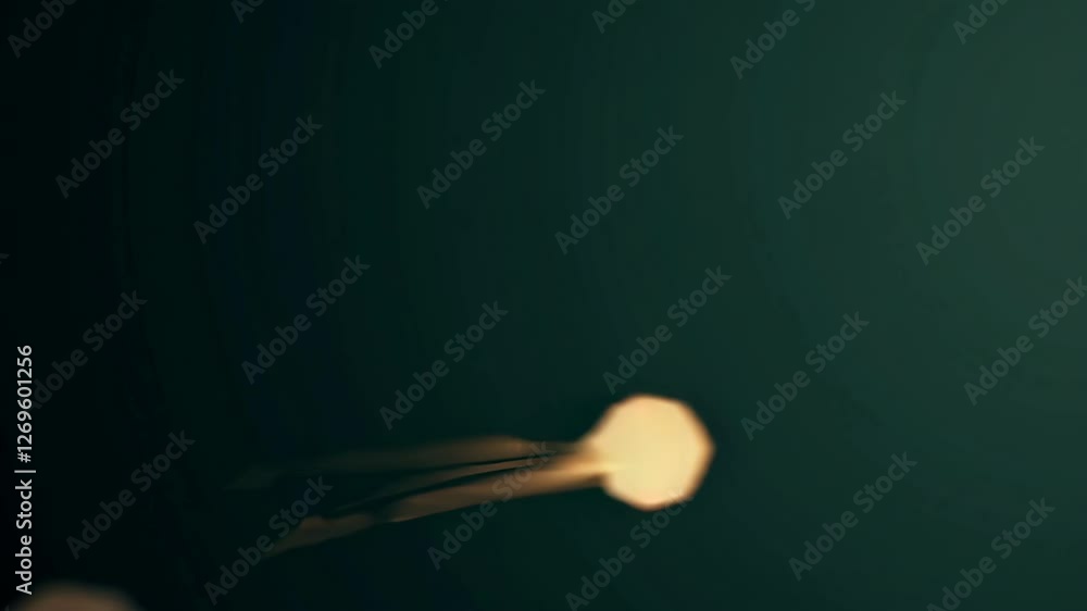 Poster Dark green abstract background with moving particles and bokeh. video animation with seamless loop