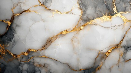 Elegant marble texture in white, gold, and gray with space for branding or text