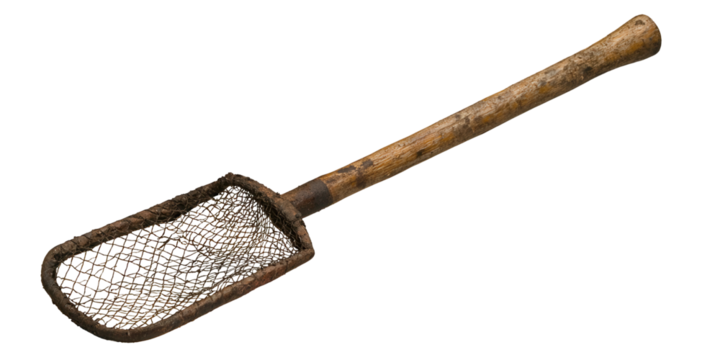 Capturing nature's beauty butterfly net with delicate mesh and wooden handle transparent background