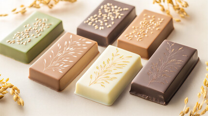  nature-inspired white chocolate bars with mixed seeds