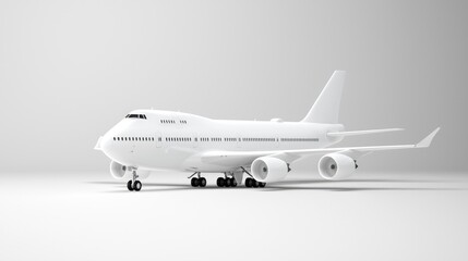 White airplane, studio shot, travel, transportation