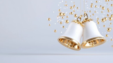 Celebratory golden bells festive occasion decorative image elegant setting close-up view joyful concept