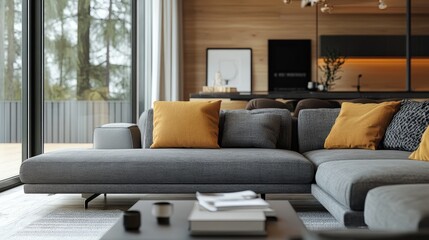 Modern living room interior composition background